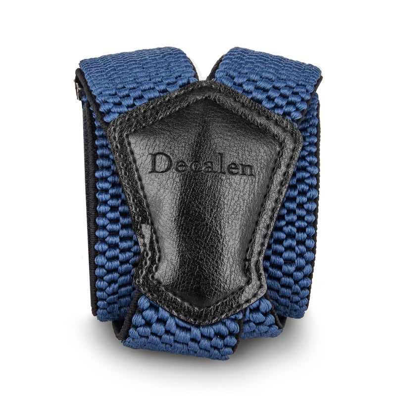 Decalen Mens Suspenders Very Strong Clips Heavy Duty Braces Big and Tall X Style (Blue) - Image 2
